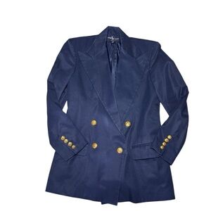 Vintage Polo Ralph Lauren 6 Double Breasted Blazer Gold Button Peak USA